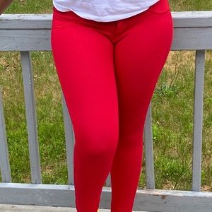 Red Stretchy Dress Pants